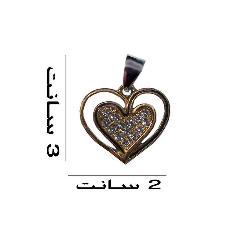 آویز گردنبند زنانه مدل قلب در قلب نگینی آویز گردنبند زنانه مدل قلب در قلب نگینی