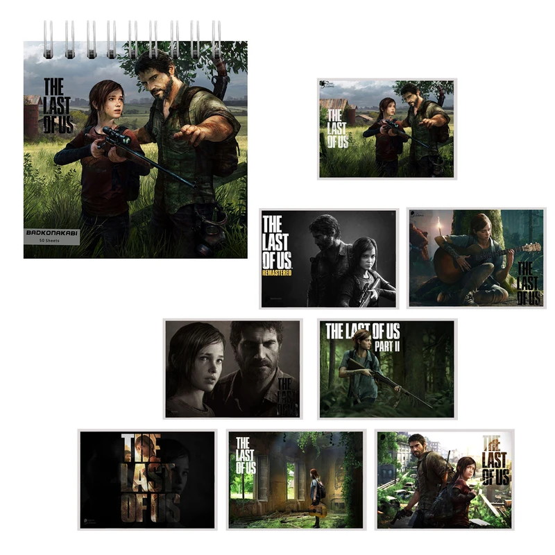 دفتر یادداشت بادکنک آبی طرح The Last Of Us مدل T1 به همراه فتوکارت مجموعه 8 عددی