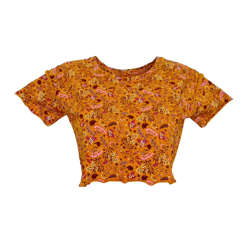 کراپ‌ تی‌شرت آستین کوتاه زنانه مدل فروردین