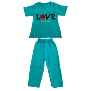 ست تیشرت آستین کوتاه و شلوار دخترانه مدل B11289