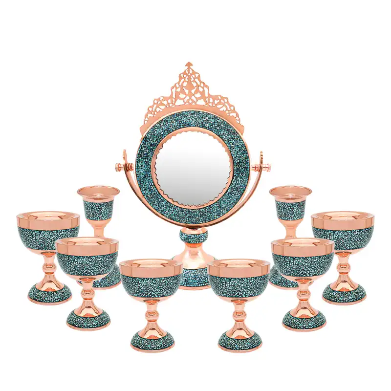 ست 9 تکه هفت سین فیروزه کوبی مدل تاج دار کد 301211Rock