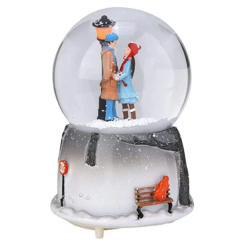 گوی موزیکال مدل چراغ دار طرح اولین دیدار عاشقانه