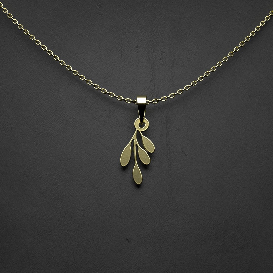 گردنبند طلا 18 عیار زنانه مدوپد مدل برگ کد N2-1-1290 -  - 2