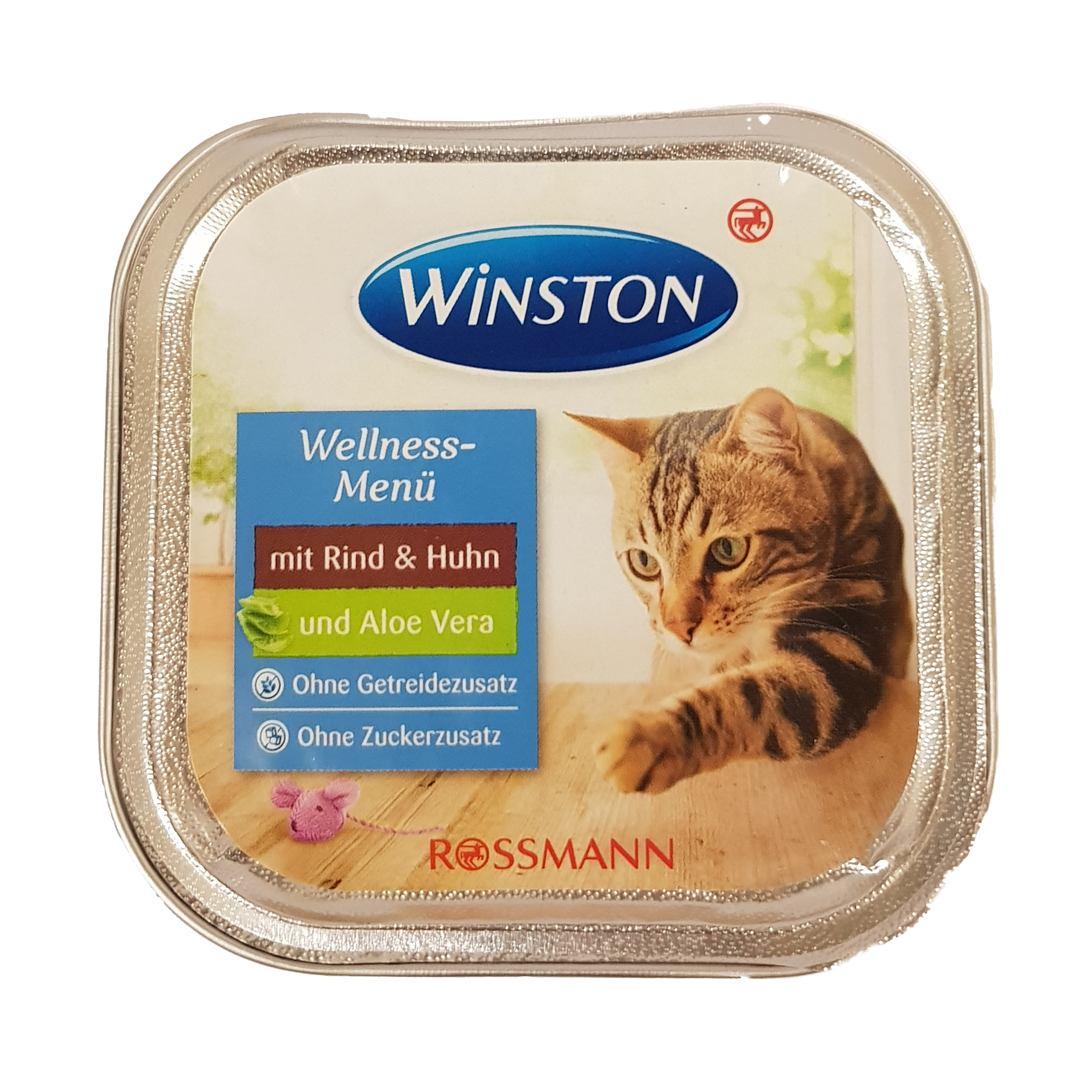 کنسرو غذای گربه بالغ وینستون مدل Rind &amp; Huhn und Aloe vera وزن 100 گرم