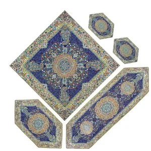 ست 5 تکه رومیزی ترمه طرح افشار s1