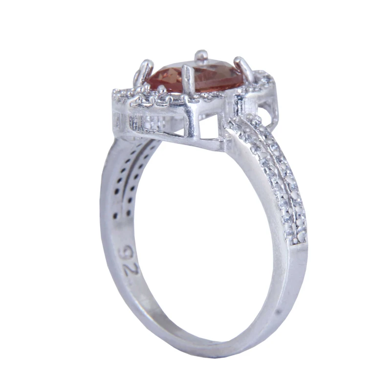 انگشتر نقره زنانه مدل سنگ الکساندریت برلیان آبکاری رادیوم کد awr_1979