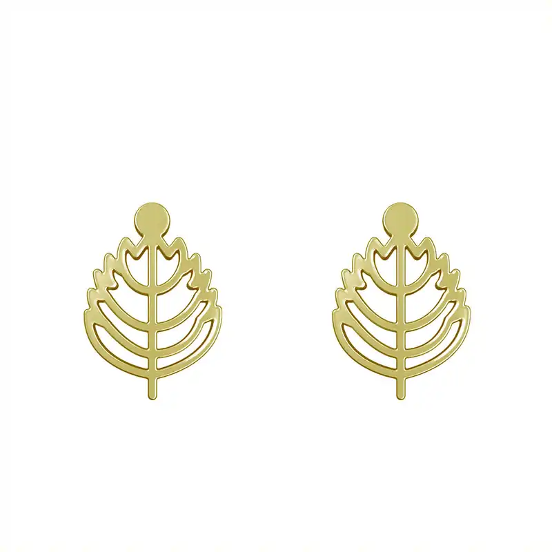 گوشواره طلا 18 عیار زنانه مدوپد مدل برگ کد GA1-16016