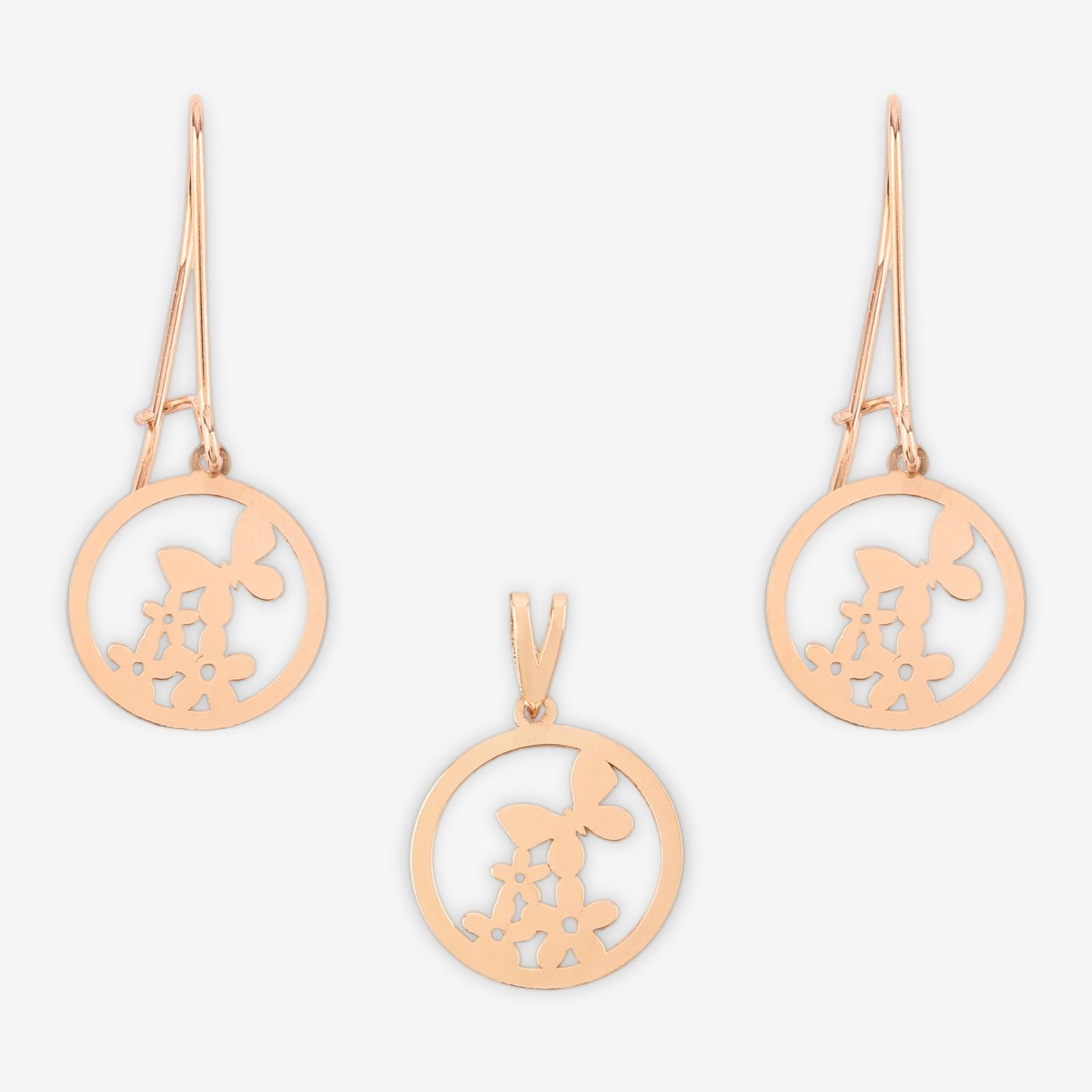 نیم ست طلا 18 عیار زنانه حافا گلد مدل پروانه کد nim05 -  - 2