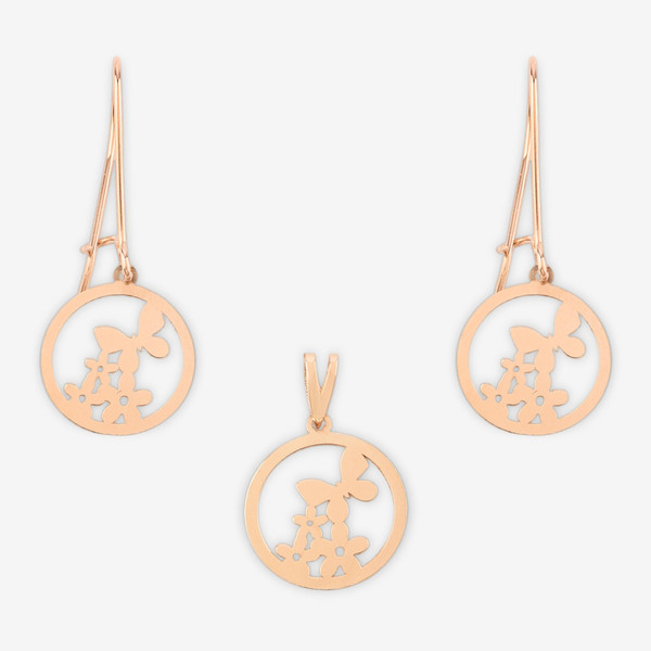 نیم ست طلا 18 عیار زنانه حافا گلد مدل پروانه کد nim05