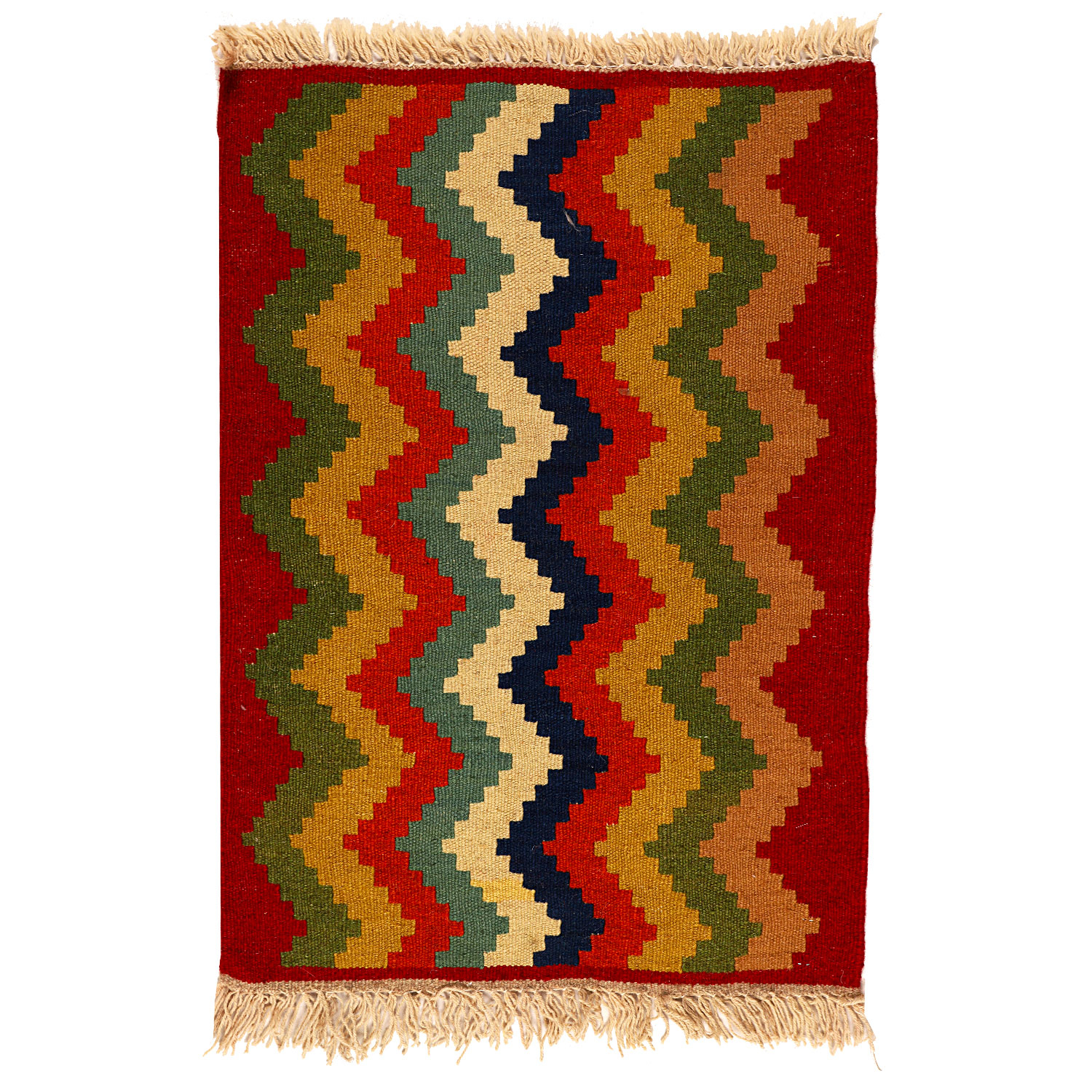 گلیم دستبافت نیم متری مدل قشقایی کد 990647