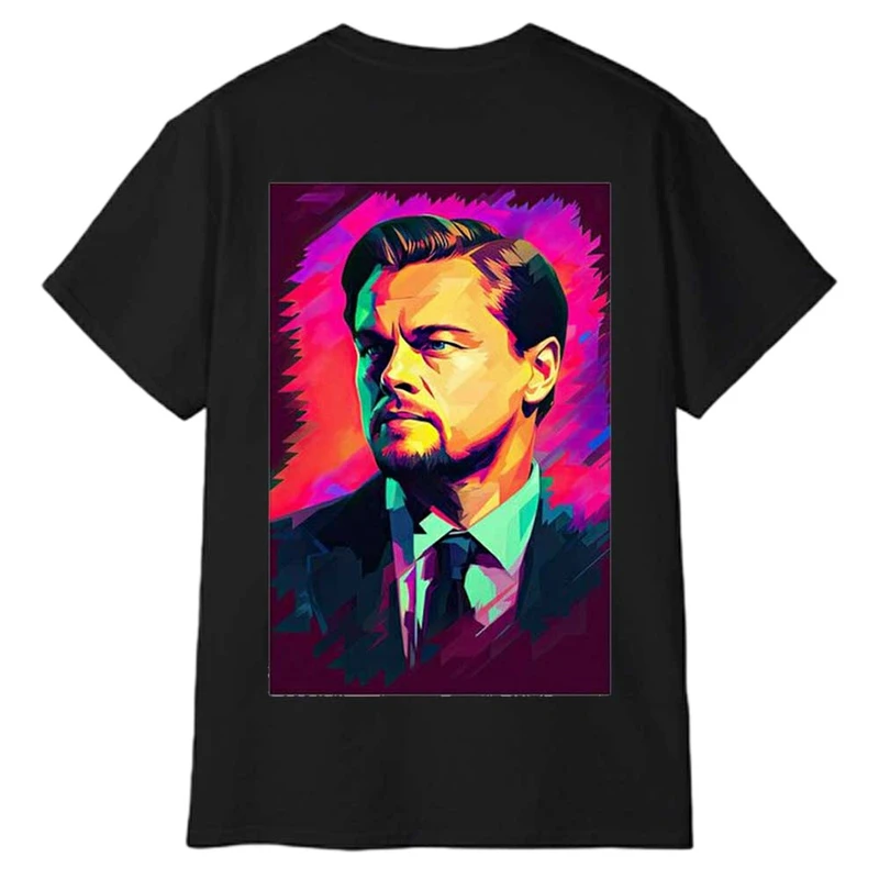 تی‌شرت آستین کوتاه مردانه پاد آفرین مدل لئوناردو دیکاپریو کد 1758