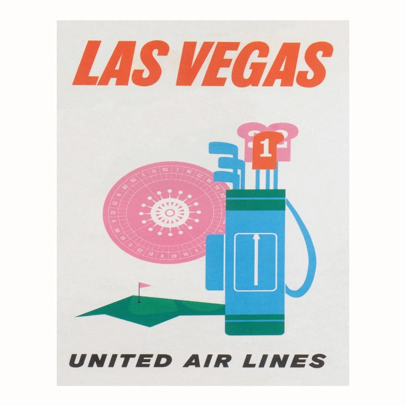 پوستر مدل  سفر وینتیج چاپ لاس وگاس-یونایتد ایرلاینز 