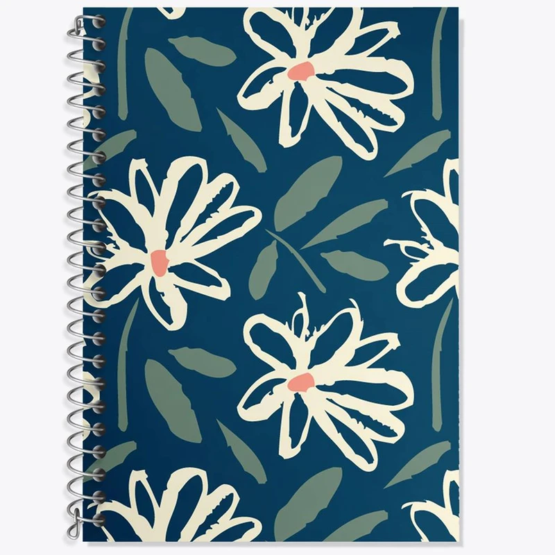 دفتر زبان 50 برگ خندالو مدل سه خط طرح گل گلی کد 29004