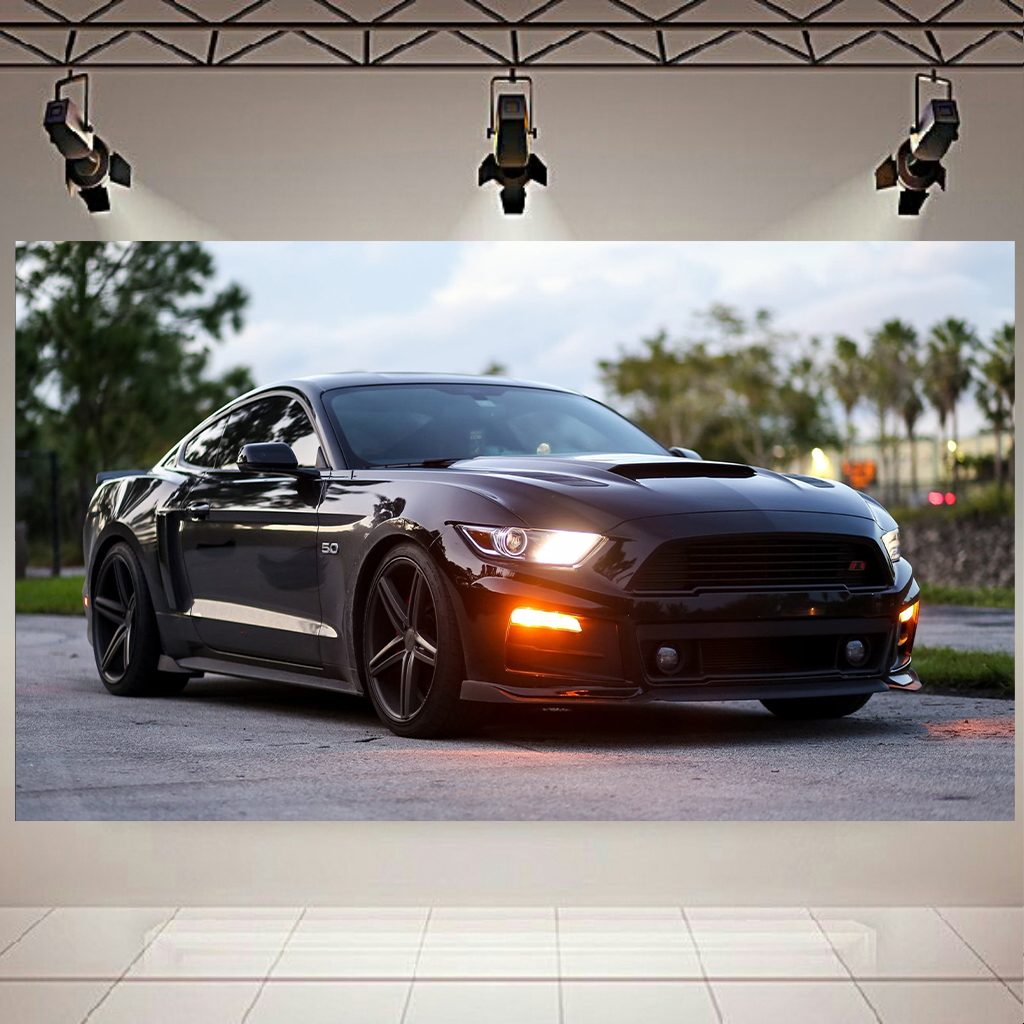پوستر طرح خودرو موستانگ مدل Black Coupe کد AR18690