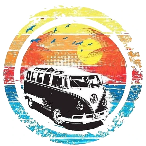 استیکر پارچه و لباس پاد آفرین طرح ماشین و منظره کد 2848