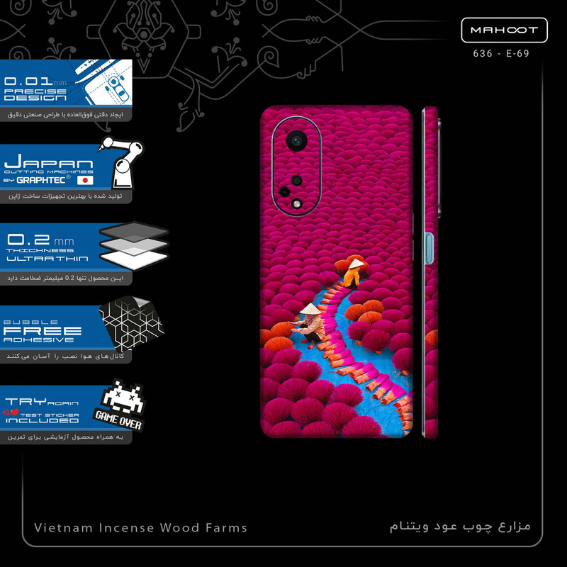 برچسب پوششی ماهوت مدل Vietnam Incense Wood Farms-FullSkin مناسب برای گوشی موبایل اپو A98