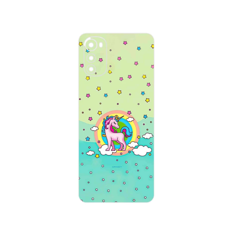برچسب پوششی ماهوت مدل Rainbow unicorn adventure مناسب برای گوشی موبایل موتورولا Moto E32s