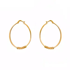 گوشواره طلا 18 عیار زنانه روبی آرت گالری مدل  حلقه ای گوی