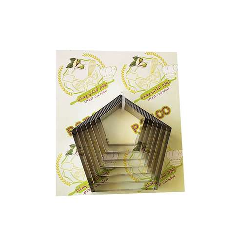 کاتر شیرینی پزی لوازم قنادی پسته طرح 5 ضلعی مدل PST135 مجموعه 6 عددی
