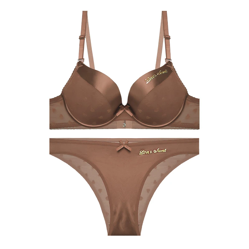 ست شورت و سوتین زنانه آنی لوکس مدل نیم جک فنردار ساتن و تور طرح قلب کد 862393ST