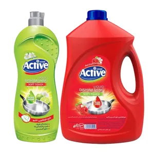 مایع ظرفشویی اکتیو مدل lime and flower وزن 750 گرم به همراه مایع ظرفشویی اکتیو مدل red fruits and flower وزن 3500 گرم