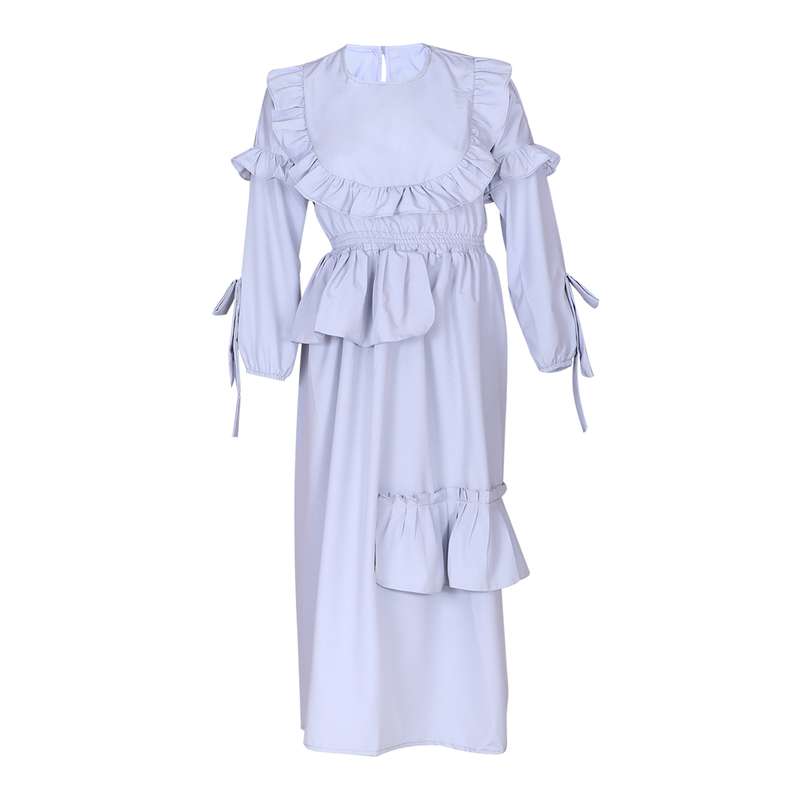 پیراهن دخترانه مدل کلاسیک رنگ طوسی