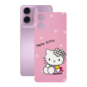 Remax leth cover stickercarbon hello kitty design suitable for Motorola Moto G24 mobile phone