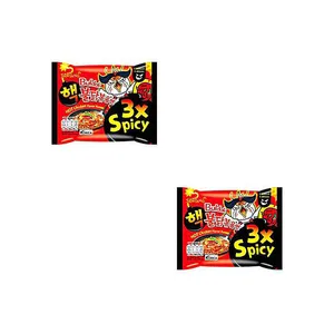نودل نیمه آماده رامن با طعم مرغ داغ بولداک 3x spicy سامیانگ بسته 2 عددی