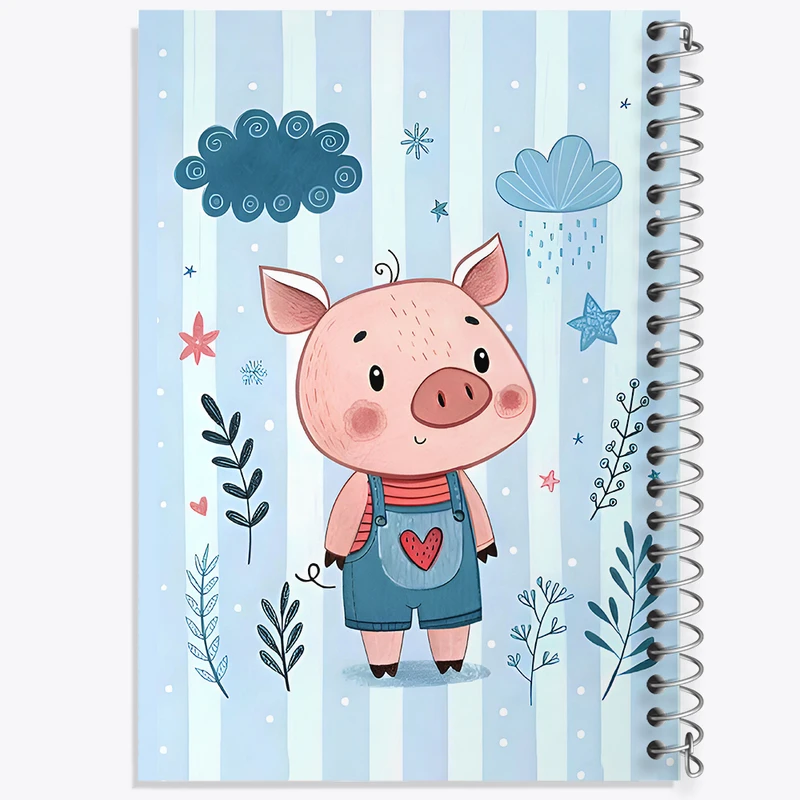 دفتر نقاشی 50 برگ خندالو طرح خوک بامزه کد F8050