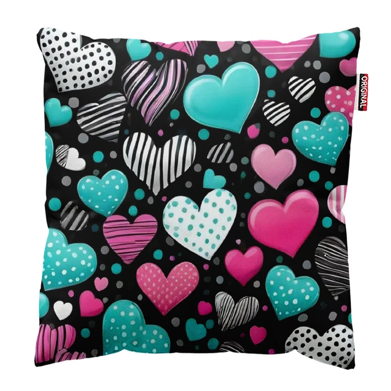 کوسن پاد آفرین طرح قلب کد 541 سایز 30*30 سانتی متر