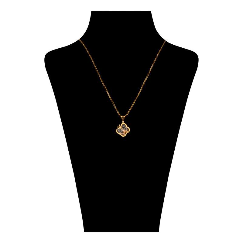 گردنبند طلا 18 عیار ناریا مدل پروانه رنگ زرد