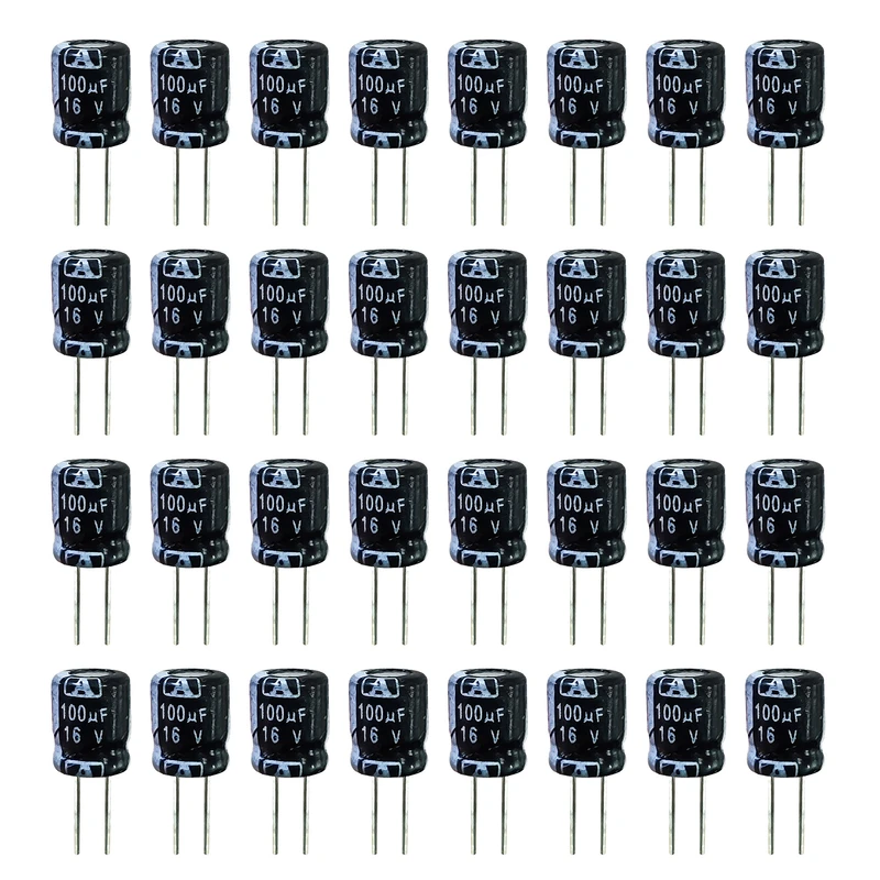 خازن الکترولیت 100 میکروفاراد 16 ولت مدل MR-A10016 بسته 32 عددی