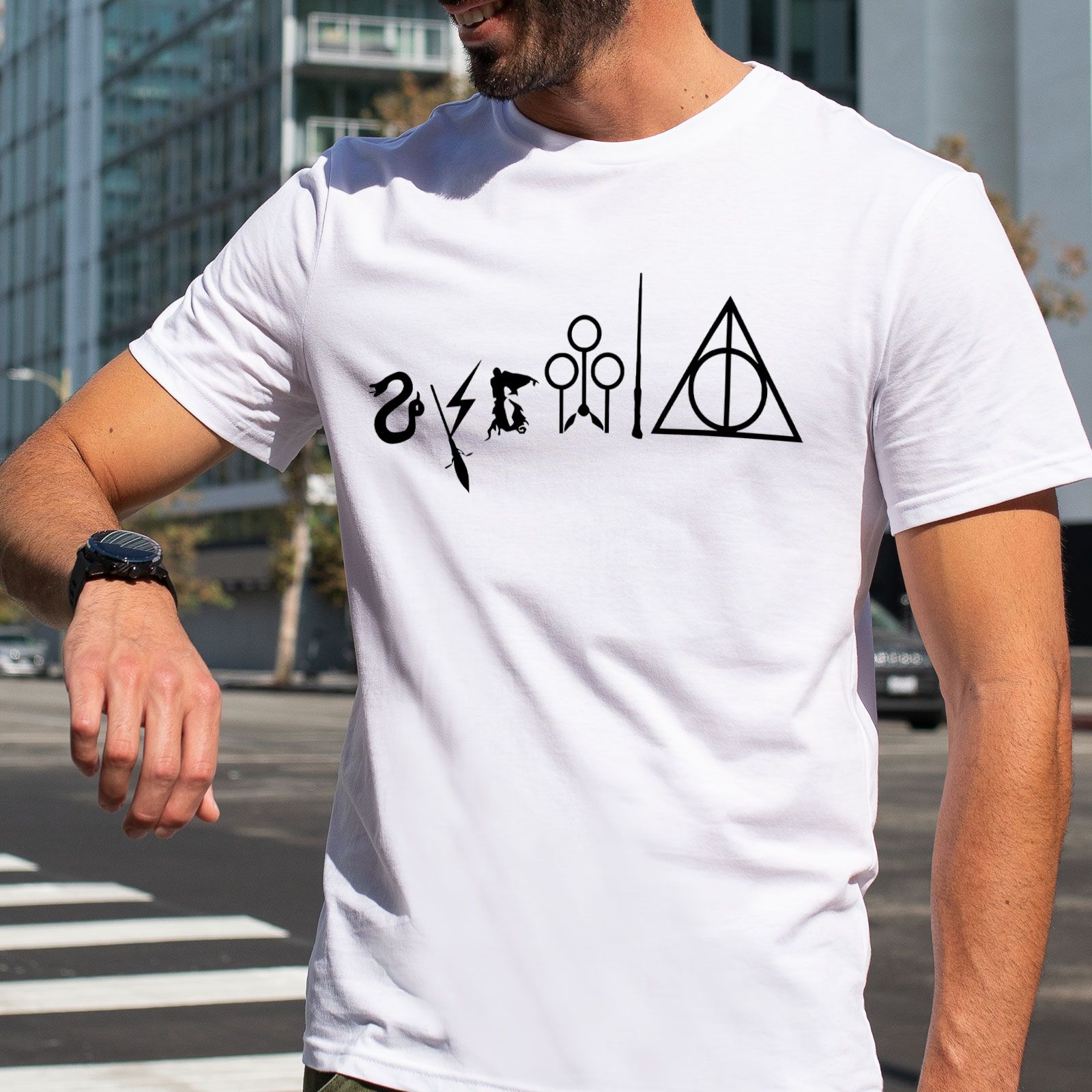 تی شرت آستین کوتاه مردانه هومرو مدل TW428 طرح هری پاتر - - 7