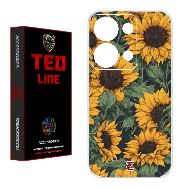 کاور تدلاین طرح گل آفتاب گردان کد 1145 مناسب برای گوشی موبایل شیائومی Redmi Note 13 Pro 4G / Poco M6 Pro
