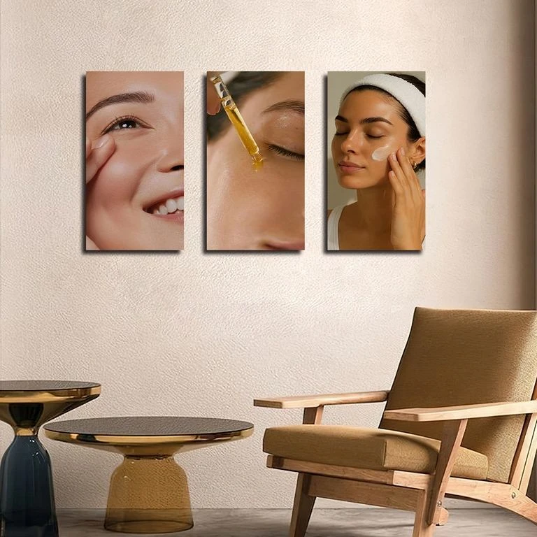 تابلو شاسی بکلیت طرح پاکسازی و زیبایی پوست مدل SH-5141 مجموعه 3 عددی