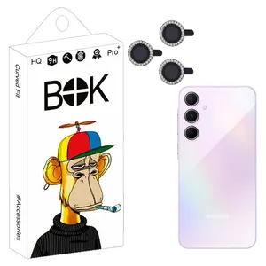 محافظ لنز دوربین بوک مدل Jewel Shining مناسب برای گوشی موبایل سامسونگ galaxy a55 5G