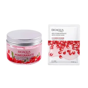 ماسک صورت بایو آکوا مدل انار وزن 25 گرم به همراه ماسک بایو آکوا  مدل انار وزن 120 گرم