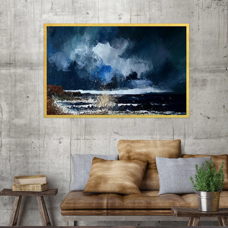 تابلو بکلیت طرح نقاشی مدل DY1042 فریم طلایی