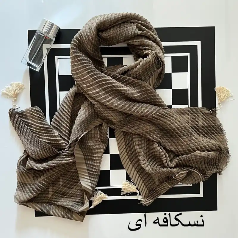 شال زنانه مدل پلیسه توری