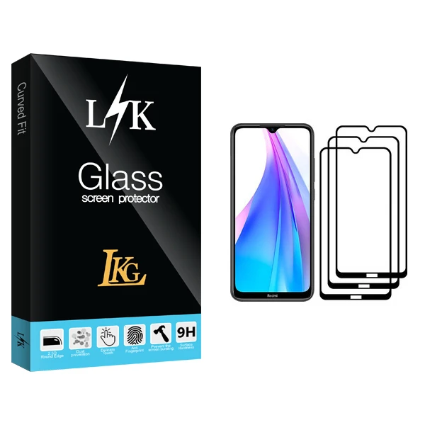محافظ صفحه نمایش ال کا جی مدل LK Glass مناسب برای گوشی موبایل شیائومی Redmi Note 8T بسته سه عددی