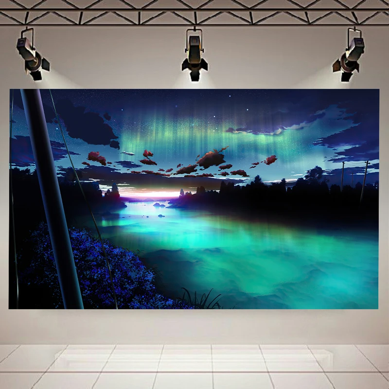 تابلو بوم طرح رودخانه و شفق قطبی کد AR4730