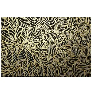 تابلو نقاشی ورق طلا طرح برگ دکوراتیو کد a30