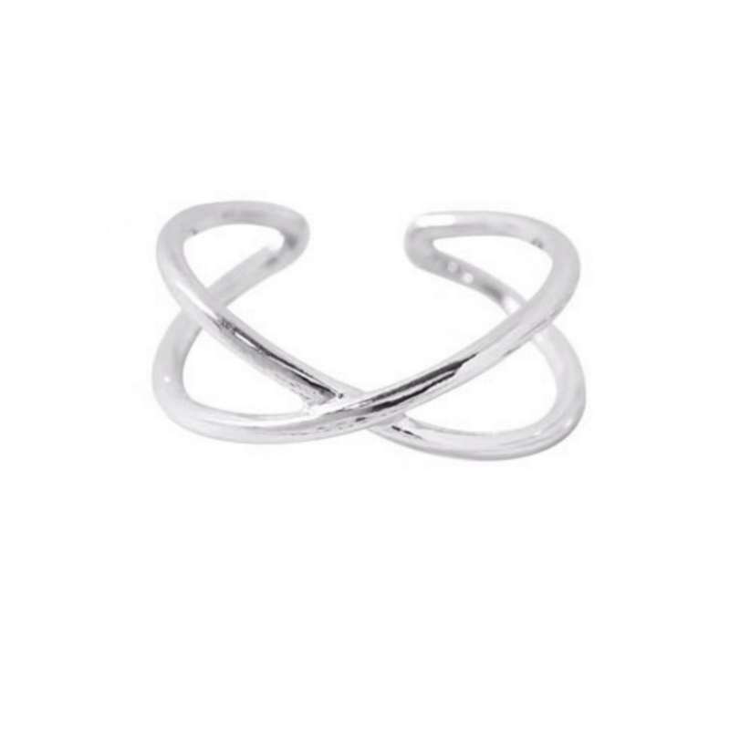 انگشتر نقره زنانه مدل ضربدر