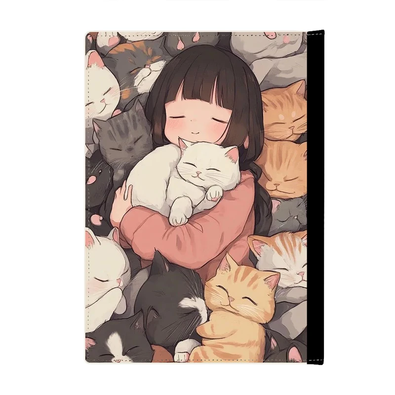 کلاسور پاد آفرین مدل دختر و گربه های کیوت کد 378