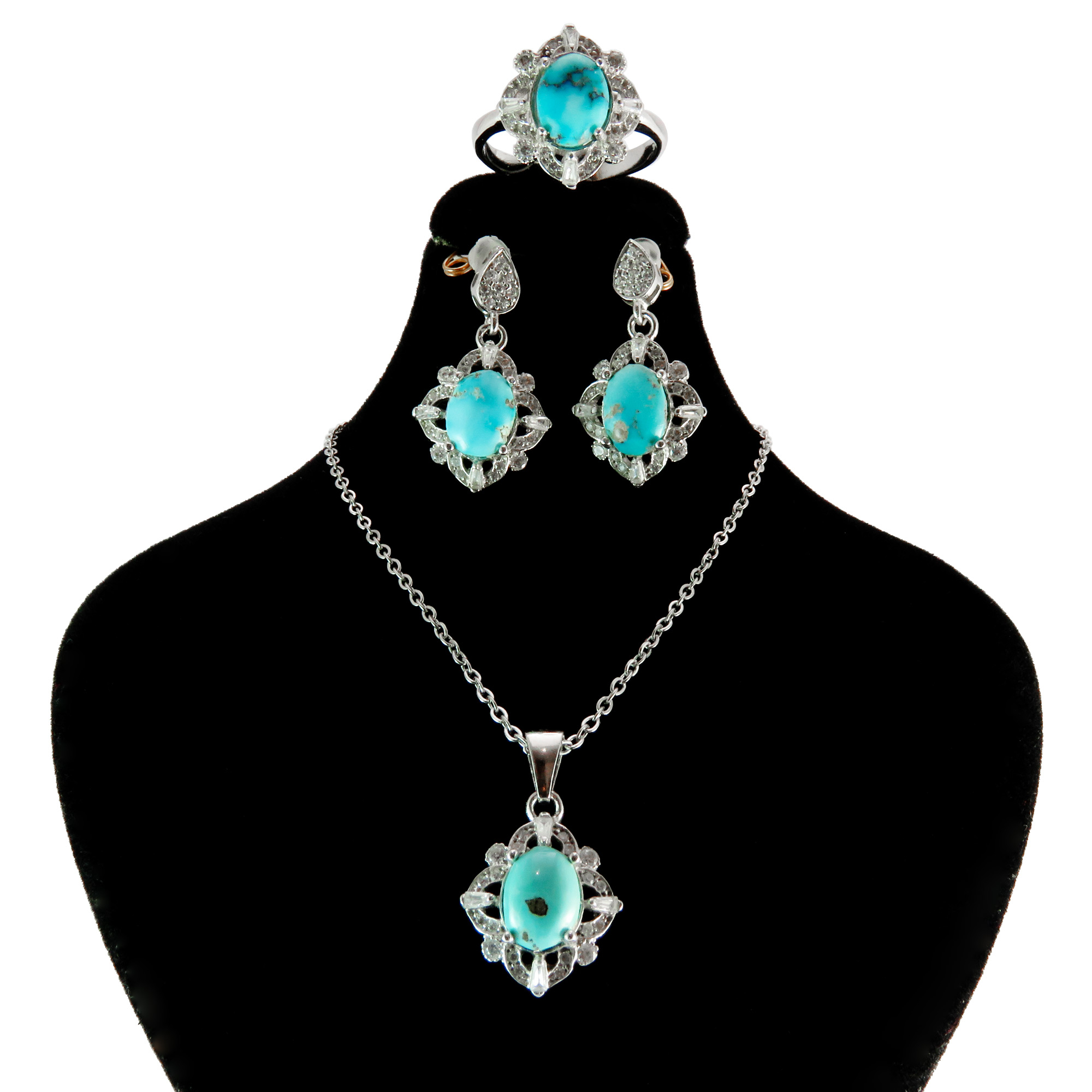 نیم ست نقره زنانه کد AV018-2