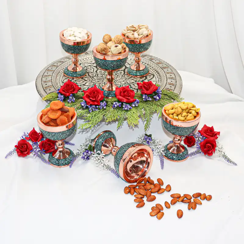 ست 9 تکه هفت سین فیروزه کوبی مدل تاج دار کد 301211Rock