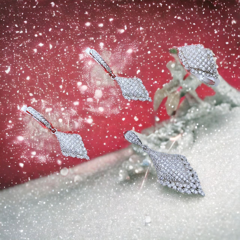 نیم ست نقره زنانه مدل مونیزا 0125