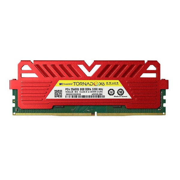 رم دسکتاپ DDR4 تک کاناله 3200 مگاهرتز CL22 تواینموس مدل X6-RED ظرفیت 8 گیگابایت