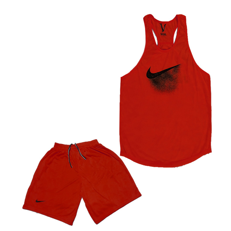 ست تاپ و شلوارک ورزشی مردانه مدل 1326 رنگ قرمز