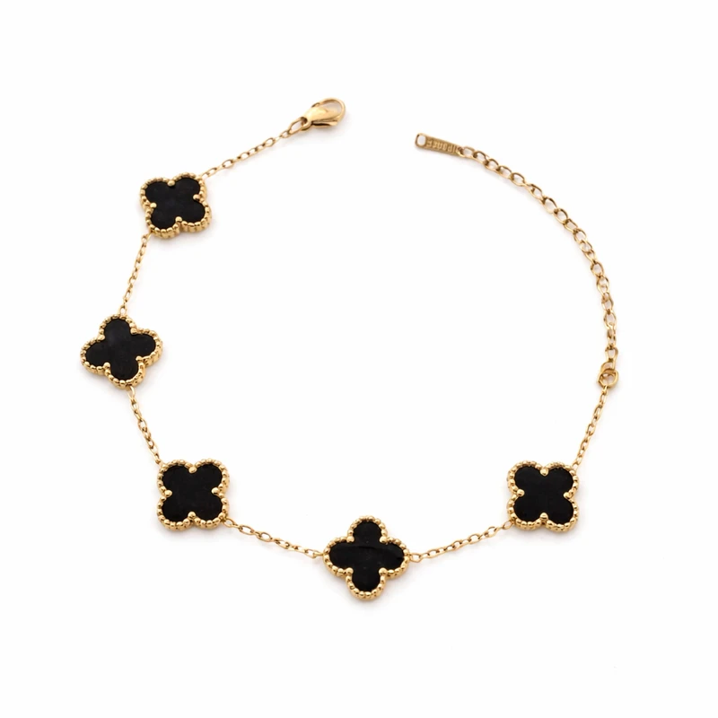 دستبند زنجیری زنانه مدل گل MT